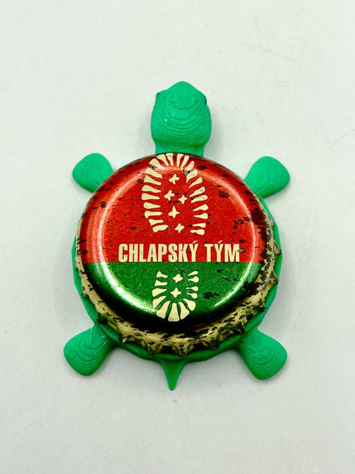 Chlapsky Tym Beer (Czech Republic) - Bottle Cap Magnet Turtle Shell Shocked Art