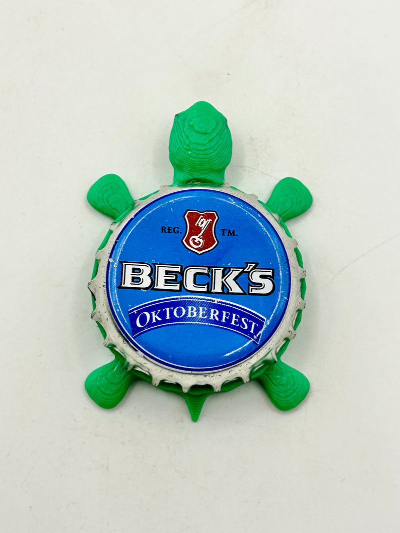 Beck’s Oktoberfest Beer (Blue) - Bottle Cap Magnet Turtle Shell Shocked Art