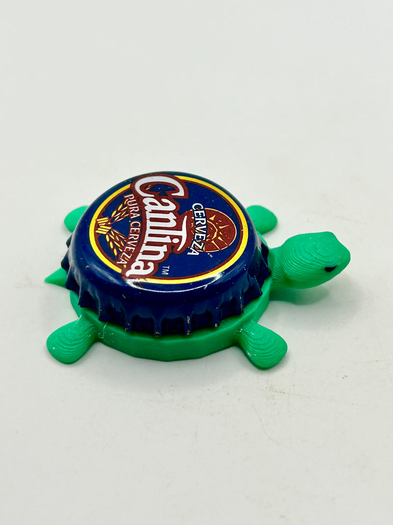Cantina Cerveza (El Salvador) - Bottle Cap Magnet Turtle Shell Shocked Art
