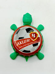 Soccer Abinbev EFES (Ukraine) - Bottle Cap Magnet Turtle Shell Shocked Art