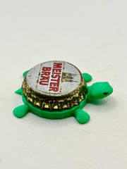 Meister Brau (Germany) - Bottle Cap Magnet Turtle Shell Shocked Art