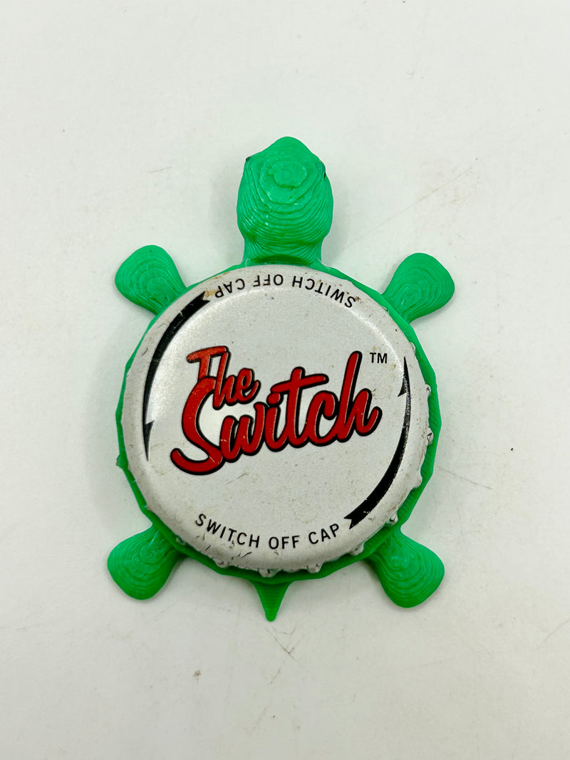 The Switch - Bottle Cap Magnet Turtle Shell Shocked Art