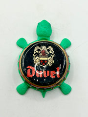 Duvel Belgian Ale (Black) - Bottle Cap Magnet Turtle Shell Shocked Art