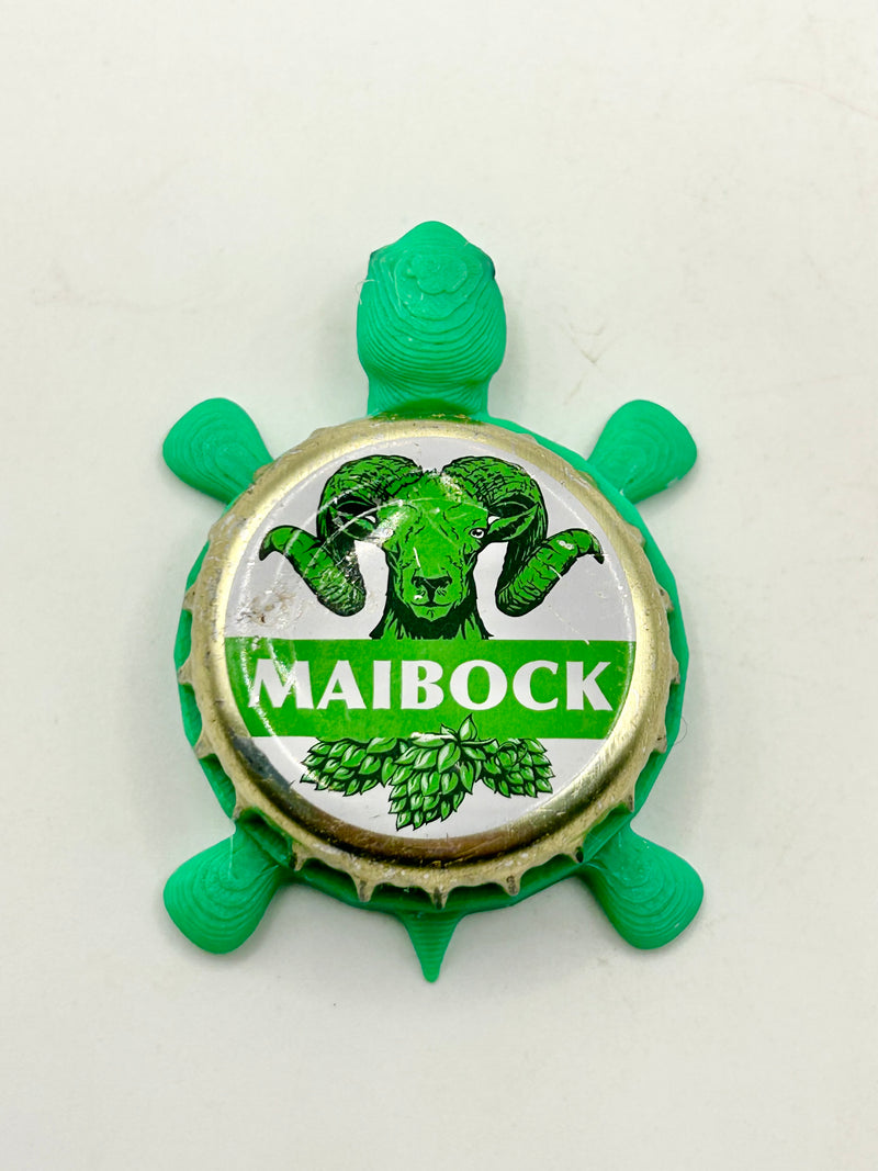 Maibock (Bitburger Brewing) - Bottle Cap Magnet Turtle Shell Shocked Art