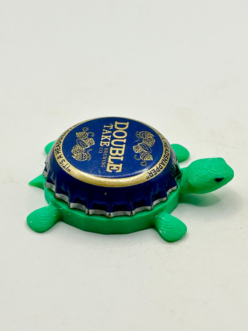 Double Take Brewing - Bottle Cap Magnet Turtle Shell Shocked Art