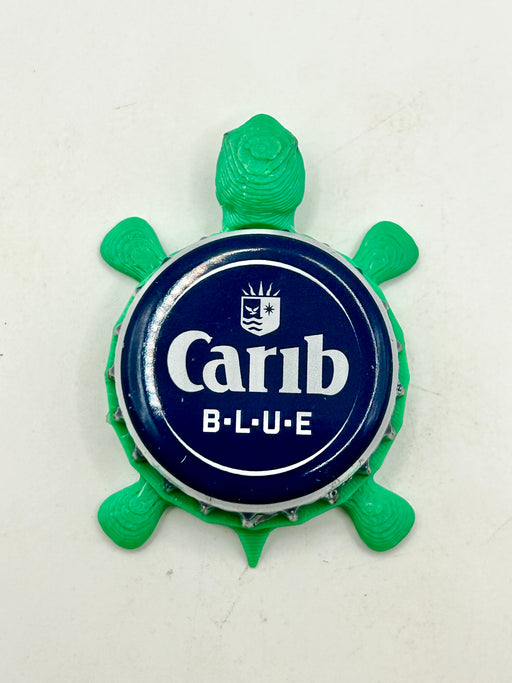 Carib Blue - Bottle Cap Magnet Turtle Shell Shocked Art