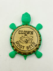 Clown Root Beer - Bottle Cap Magnet Turtle Shell Shocked Art