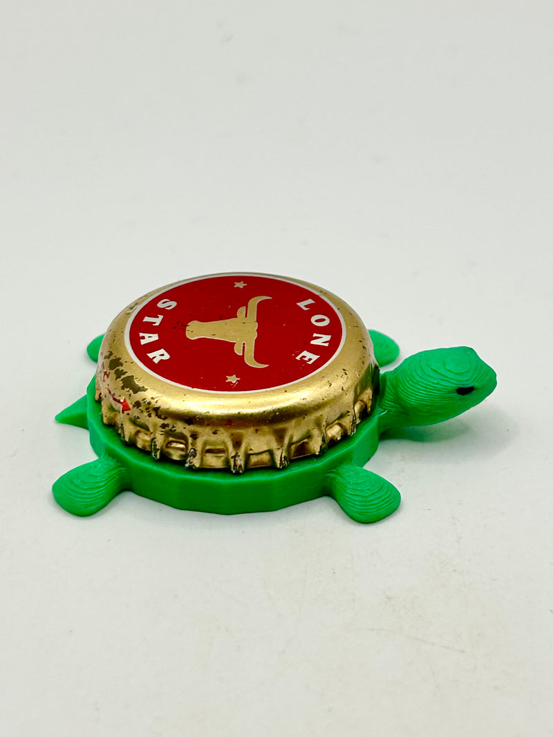 Lone Star Beer (Longhorn) - Bottle Cap Magnet Turtle Shell Shocked Art