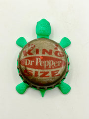 Dr Pepper Soda King Size (Vintage, Oval Variation) - Bottle Cap Magnet Turtle Shell Shocked Art
