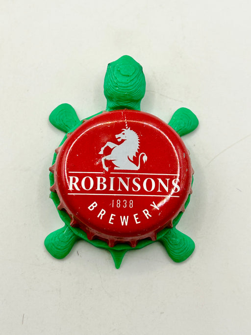 Robinsons Brewery - Bottle Cap Magnet Turtle Shell Shocked Art