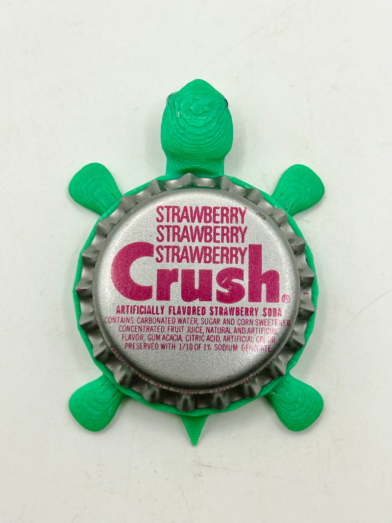 Strawberry Crush Soda (Vintage Variation 2) - Bottle Cap Magnet Turtle Shell Shocked Art