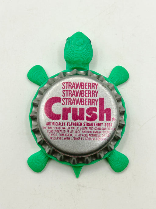Strawberry Crush Soda (Vintage Variation 2) - Bottle Cap Magnet Turtle Shell Shocked Art