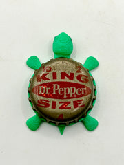 Dr Pepper Soda King Size (Vintage, Oval Variation) - Bottle Cap Magnet Turtle Shell Shocked Art