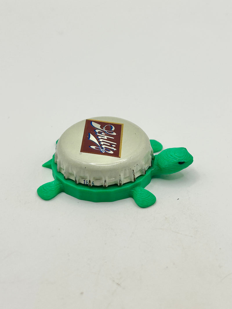 Schlitz Beer - Bottle Cap Magnet Turtle Shell Shocked Art