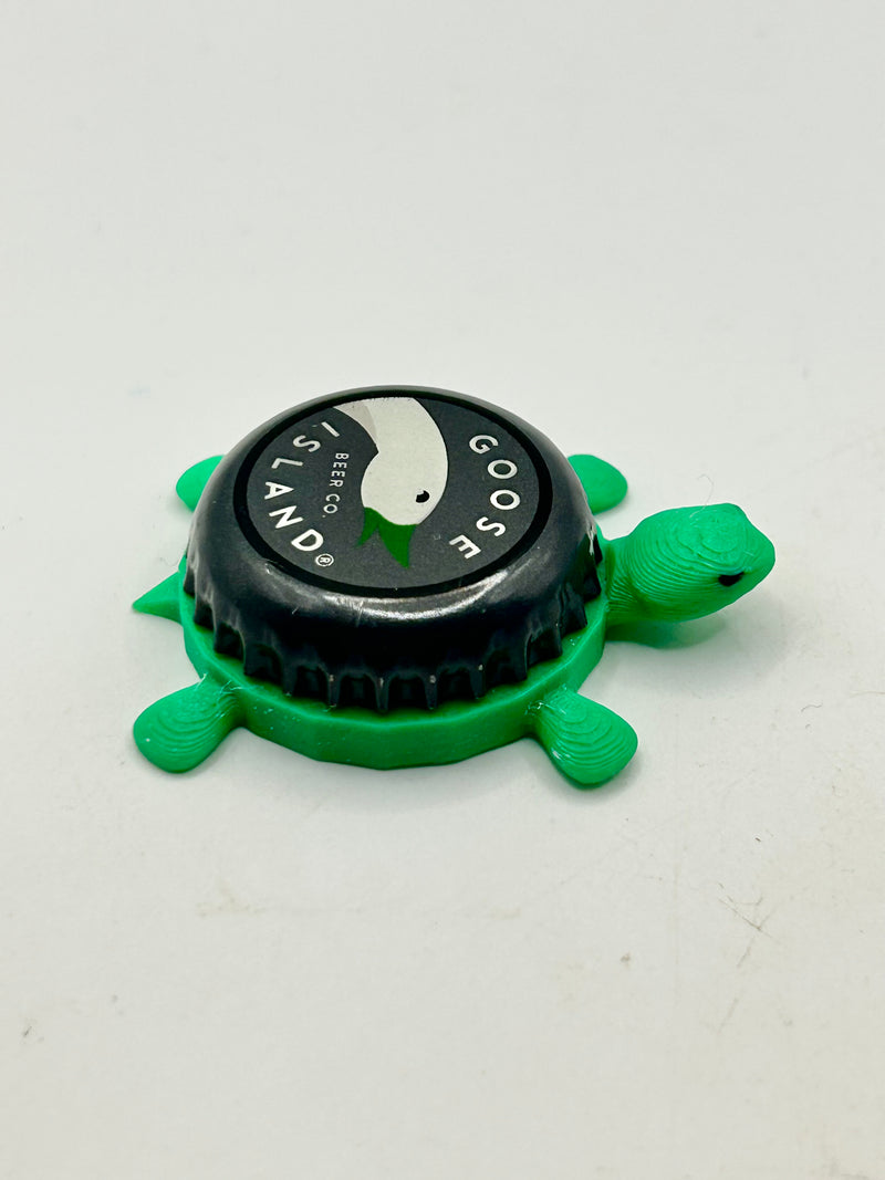 Goose Island (Green Beak) - Bottle Cap Magnet Turtle Shell Shocked Art