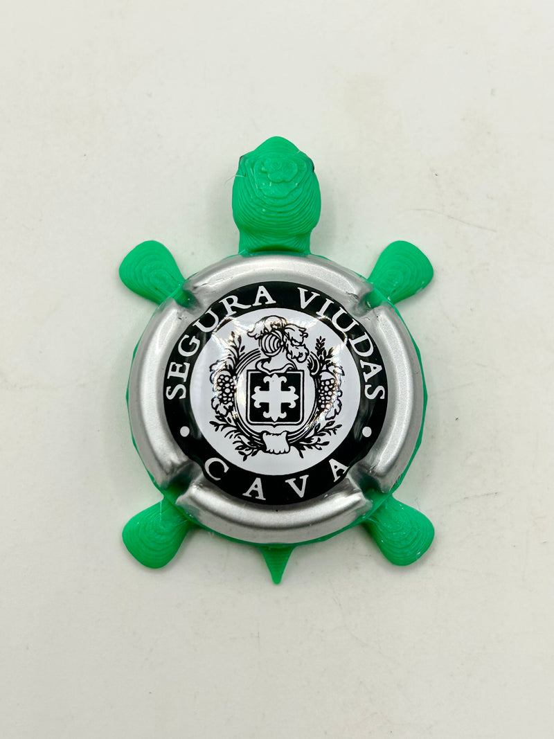 Segura Viudas Cava - Bottle Cap Magnet Turtle (Copy) Shell Shocked Art