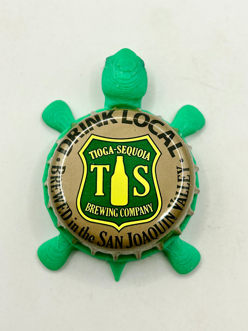 Tioga-Sequoia Brewing - Bottle Cap Magnet Turtle Shell Shocked Art