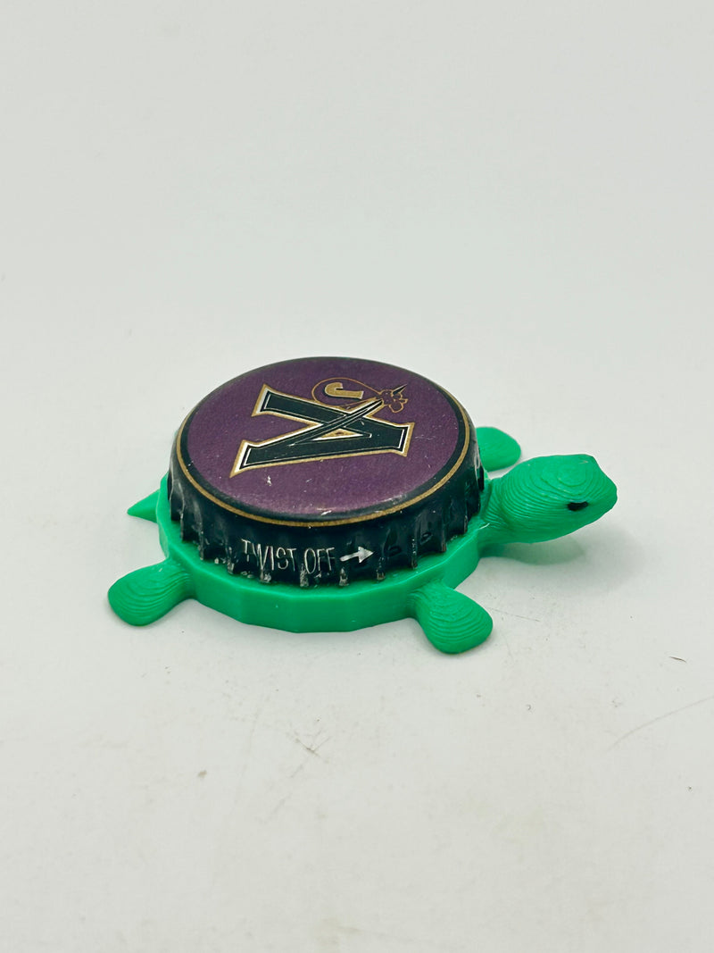 Johnny Appleseed Hard Cider (Purple) - Bottle Cap Magnet Turtle Shell Shocked Art