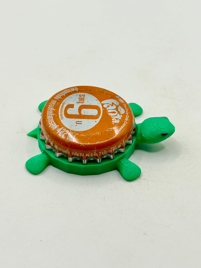 Fanta Soda (Thailand, Orange 9) - Bottle Cap Magnet Turtle Shell Shocked Art