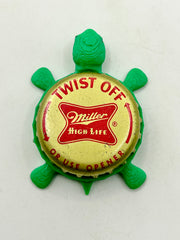 Miller High Life (Vintage Twist Off) - Bottle Cap Magnet Turtle Shell Shocked Art