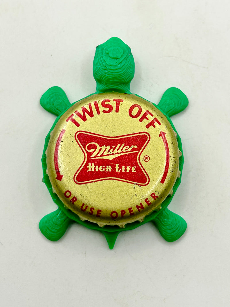 Miller High Life (Vintage Twist Off) - Bottle Cap Magnet Turtle Shell Shocked Art