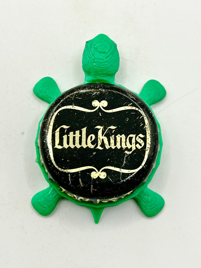 Little Kings Beer (Black) - Bottle Cap Magnet Turtle Shell Shocked Art
