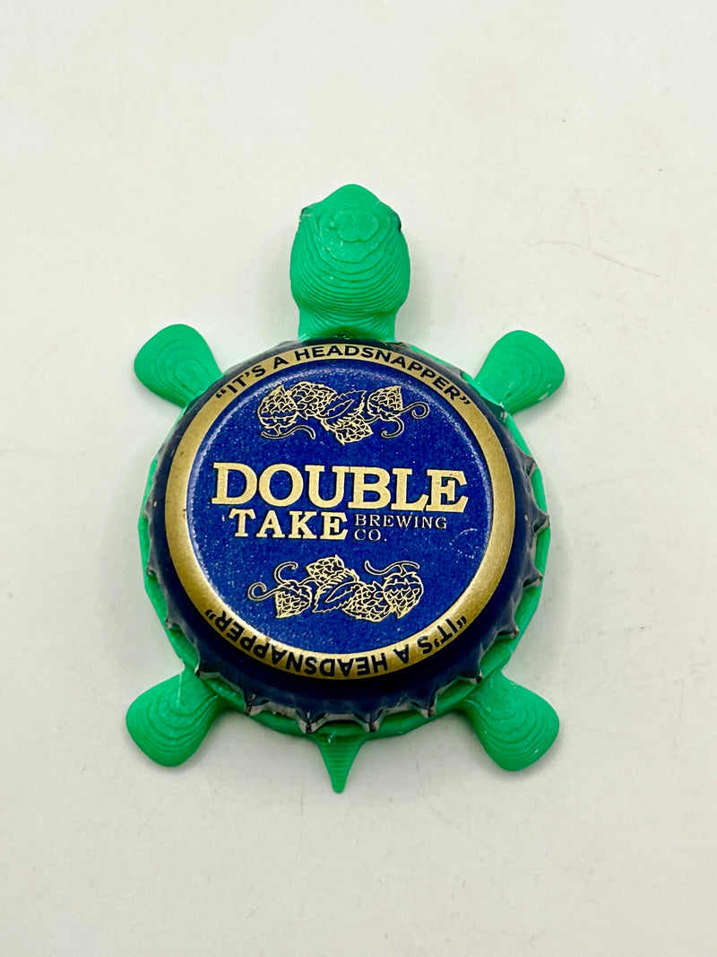 Double Take Brewing - Bottle Cap Magnet Turtle Shell Shocked Art