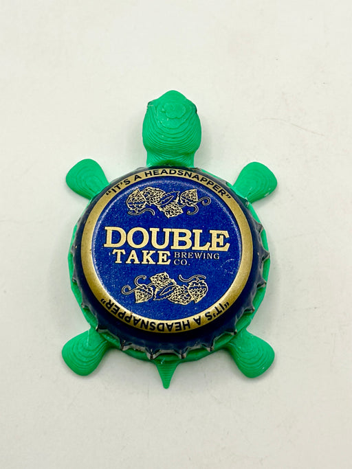 Double Take Brewing - Bottle Cap Magnet Turtle Shell Shocked Art