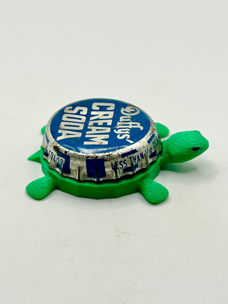 Duffy’s Cream Soda - Bottle Cap Magnet Turtle Shell Shocked Art