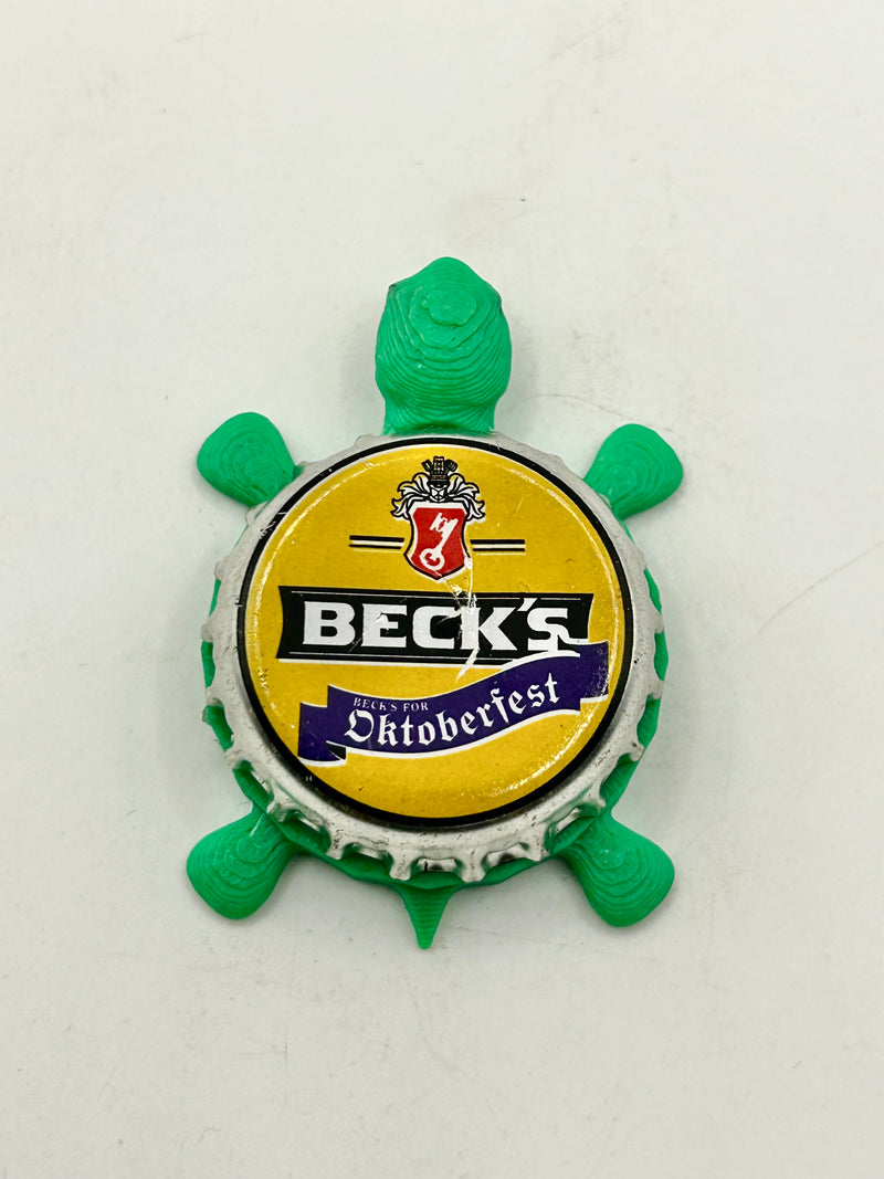 Beck’s Oktoberfest Beer - Bottle Cap Magnet Turtle Shell Shocked Art
