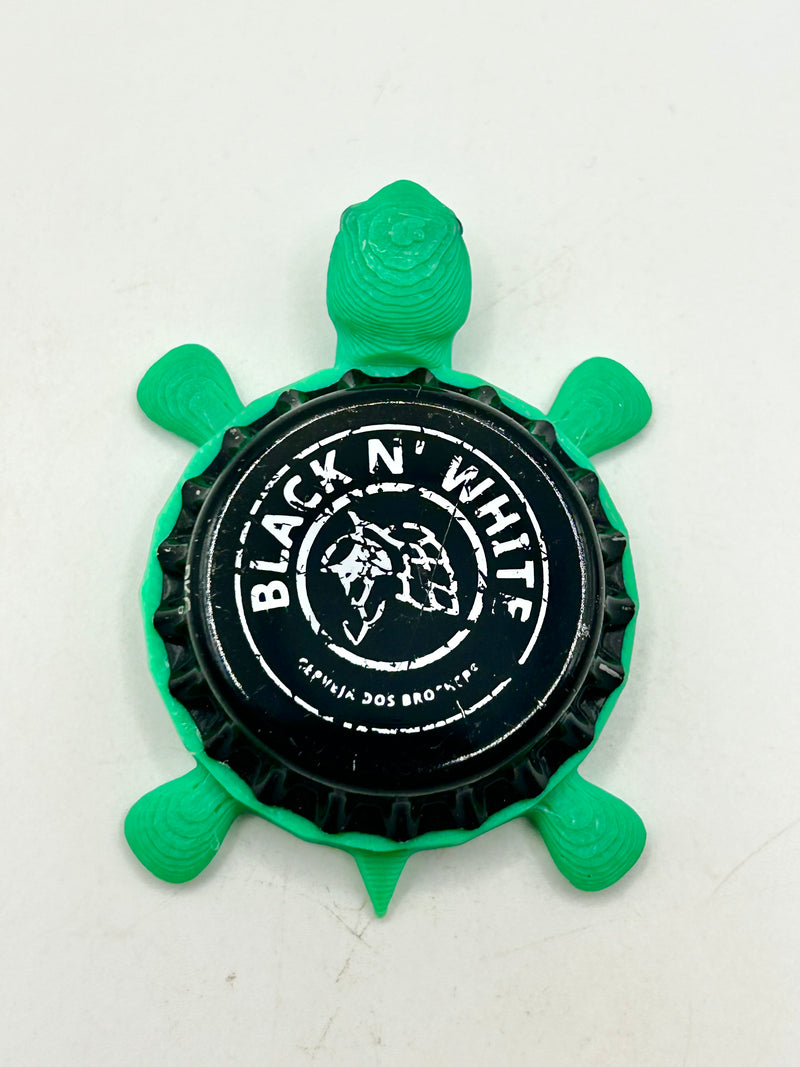 Black N White Brewing - Bottle Cap Magnet Turtle (Copy) Shell Shocked Art