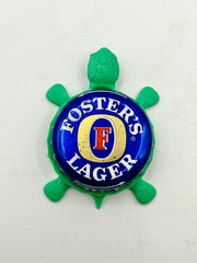 Foster’s Lager - Bottle Cap Magnet Turtle Shell Shocked Art