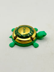 Rondel Cava (Green, Gold) - Bottle Cap Magnet Turtle Shell Shocked Art