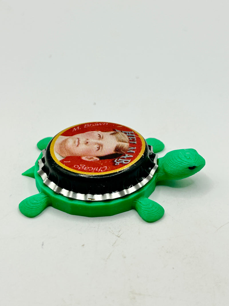 Mordecai Brown, Helmar Brewing Big League Brew (#1) - Bottle Cap Magnet Turtle Shell Shocked Art