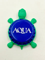 Aqua Water (Carlsberg) - Bottle Cap Magnet Turtle Shell Shocked Art