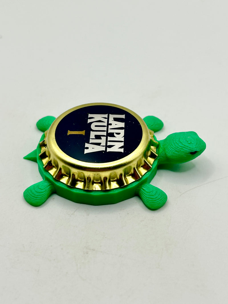 Lapin Kulta I - Bottle Cap Magnet Turtle Shell Shocked Art