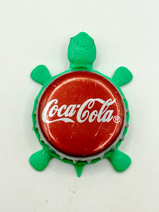 Coca Cola (Silver Trim) - Bottle Cap Magnet Turtle Shell Shocked Art