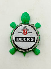 Beck’s Beer (White with Key) - Bottle Cap Magnet Turtle (Copy) Shell Shocked Art