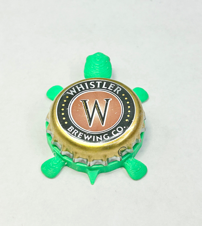 Whistler Brewing - Bottle Cap Magnet Turtle Shell Shocked Art