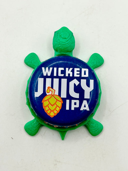 Wicked Juicy IPA (Dark Blue) - Bottle Cap Magnet Turtle Shell Shocked Art
