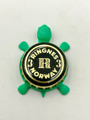 Ringnes 3 (Norway) - Bottle Cap Magnet Turtle Shell Shocked Art