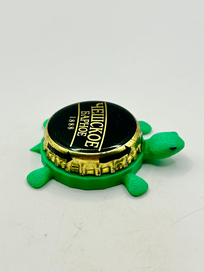 Zavod Trehosensky Beer (Russia) - Bottle Cap Magnet Turtle Shell Shocked Art
