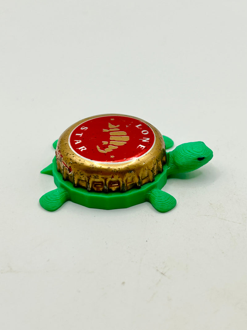 Lone Star Beer (Armadillo) - Bottle Cap Magnet Turtle Shell Shocked Art