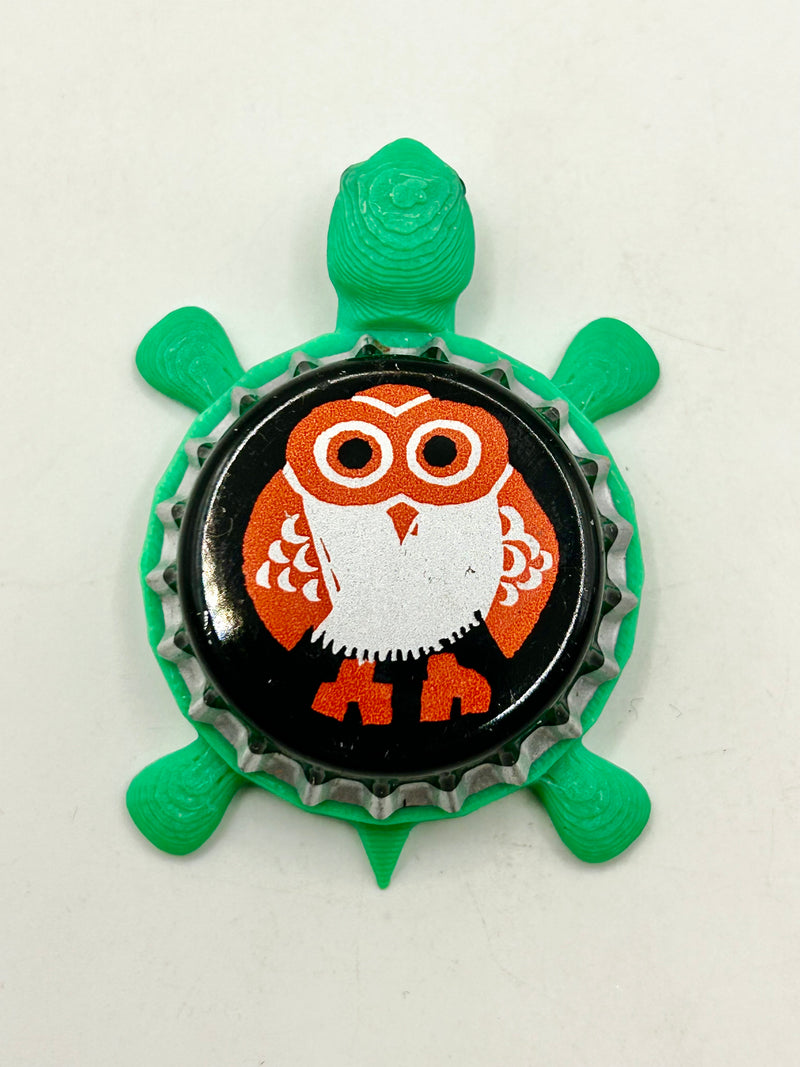 Hitachino Nest Beer - Bottle Cap Magnet Turtle Shell Shocked Art