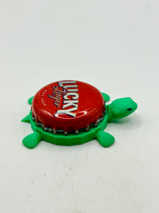 Lucky Lager - Bottle Cap Magnet Turtle Shell Shocked Art