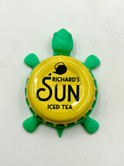 Richard’s Sun Ice Tea - Bottle Cap Magnet Turtle Shell Shocked Art
