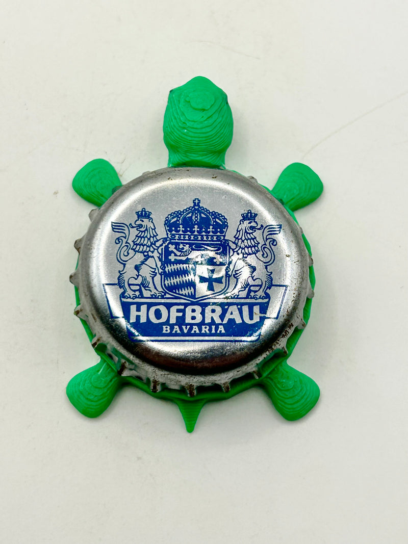 Hofbrau Bavaria - Bottle Cap Magnet Turtle Shell Shocked Art
