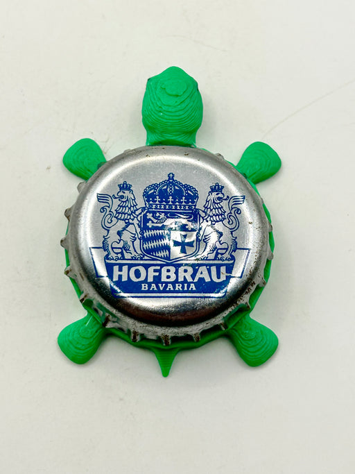 Hofbrau Bavaria - Bottle Cap Magnet Turtle Shell Shocked Art