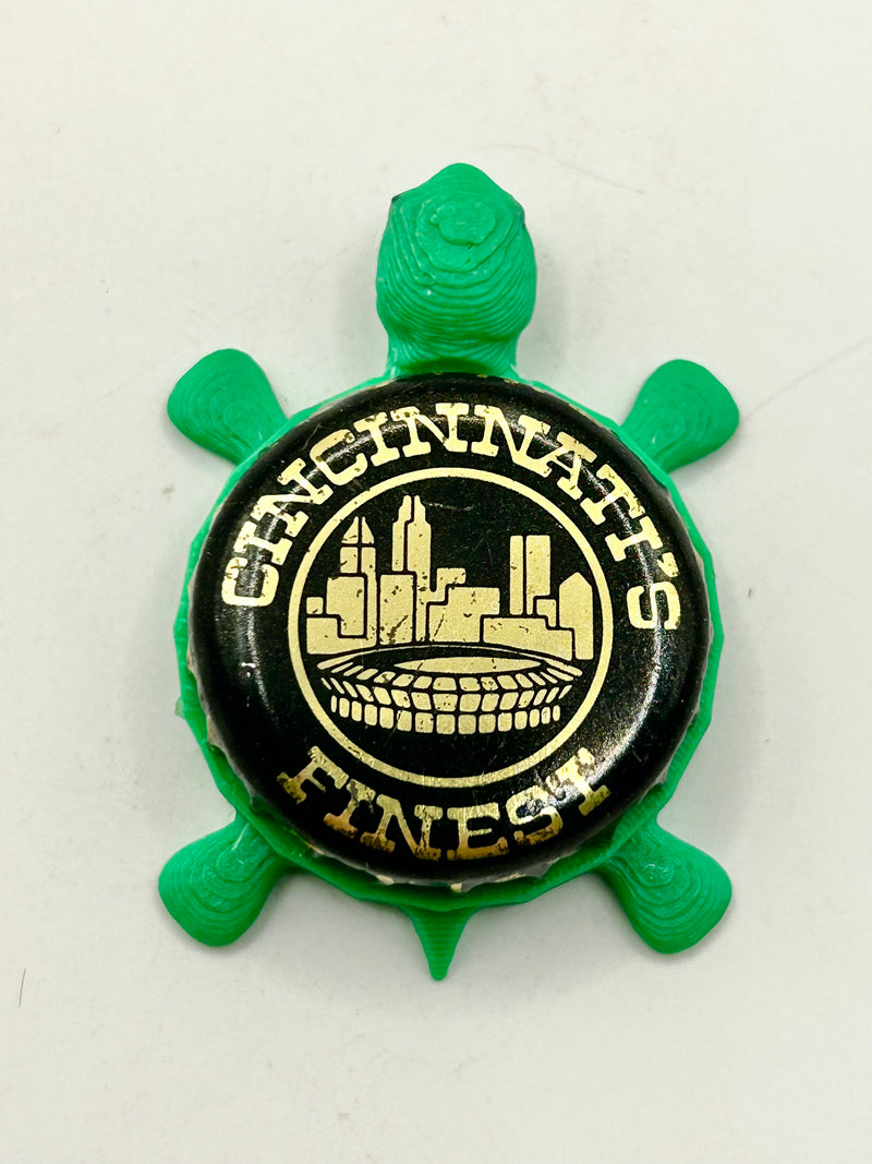 Cincinnati’s Finest (Black) - Bottle Cap Magnet Turtle Shell Shocked Art