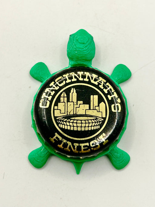 Cincinnati’s Finest (Black) - Bottle Cap Magnet Turtle Shell Shocked Art